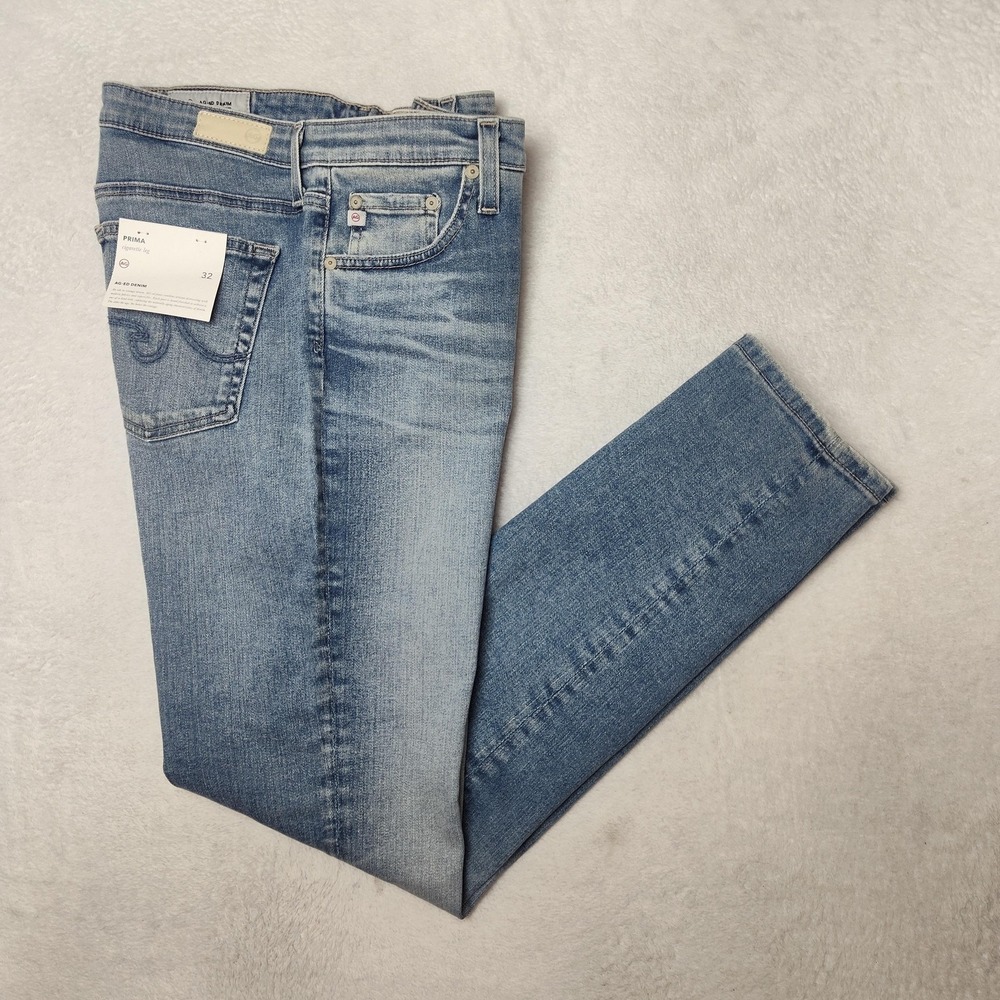 AG Adriano Goldschmied Jeans Womens 32x30 Blue Prima Slim‎ Light Cigarette Mid